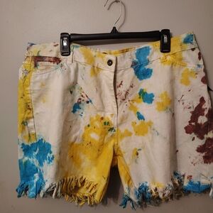 Taxi Women's Size 2X Colorful Tie-Dye Paint Women's Shorts NWT